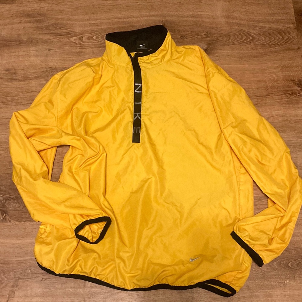 Nike yellow pull over windbreaker